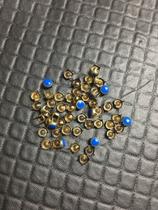 Cravo 9,5mm Ouro Velho com Resina Azul - 12 Unidades