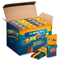 Crayons Bedwina 96 lápis de cor (24 pacotes de 4) cores premium