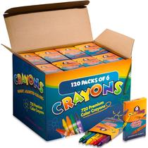 Crayons Bedwina Bulk Case 120, pacote com 6, material escolar colorido