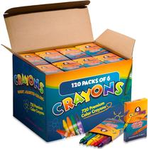 Crayons Bedwina Bulk Case, 120 pacotes de 6 cores para crianças e escolas