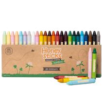 Crayons Honeysticks Jumbo, cera de abelha 100% pura, pacote com 24 unidades para crianças de 2 a 8 Crayons Honeysticks Jumbo, cera de abelha 100% pura, pacote com 24 unidades para crianças de 2 a 8