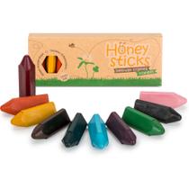 Crayons Honeysticks Triangulares, 100% Pura, Cera de Abelha, Pacote com 10 Crayons Honeysticks Triangulares, 100% Pura, Cera de Abelha, Pacote com 10