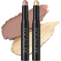 Cream Eyeshadow Stick FOCALLURE Brightener à prova d'água, 2 unidades