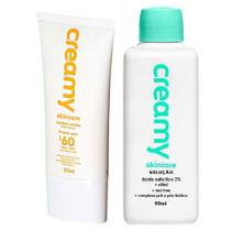 Creamy Kit - Protetor Solar Facial + Solução Tônica Antiacne