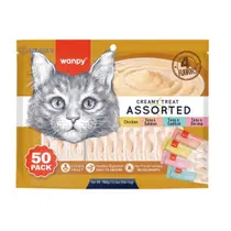 Creamy Wanpy Petisco Cremoso Para Gatos 14gx50 Tubos 700g Sabor Sortidos Truly
