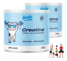 Creatina 100% Monohidratada Kit 2und Sabor Neutro 200g Muke