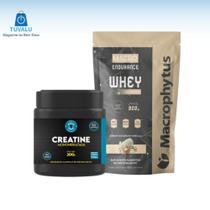 Creatina 100% PURA 300g+ Whey Protein 900g Sabor Icecream Vanilla - Macrophytus