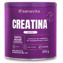 Creatina 100% Pura,Micronizada e Monohidrata e de 300 g-Sanavita