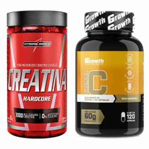 Creatina 120 Caps Integral + Vitamina C 120 Caps Growth