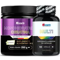 Creatina 250g Creapure + Multivitaminico 120 Caps Growth