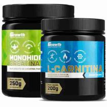 Creatina 250g Monohidratada + L-Carnitina em Pó 200g Growth