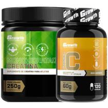 Creatina 250g Monohidratada + Vitamina C 120 Caps Growth