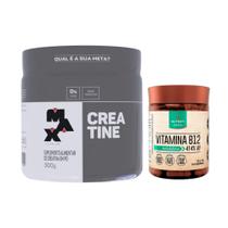 Creatina 300g - Monohidratada - Max Titanium + Vitamina B12 - 60 Cáps - Nutrify