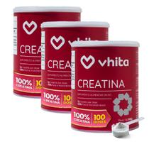 Creatina 300g Monohidratada Pura 100 doses Vhita 3 unidades