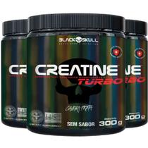 Creatina 300g Turbo Monohidratada Black Skull Kit 3 Potes