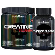 Creatina 300g Turbo + Thermo Flame 60 Caps Black Skull