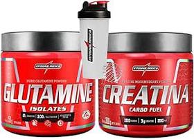 Creatina Carbo Fuel 300g - Integralmédica + Glutamine Isolates 300g - Integralmedica + Coqueteleira 700ml