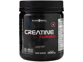 Creatina em Pó Monohidratada Turbo Black Skull 300g Creatine Caveira Preta Treino Performance Atletas Musculação