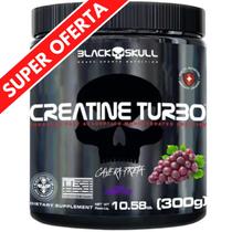 Creatina em Pó Monohidratada TURBO Black Skull 300g - Creatine Mono-hidratada - Atletas / Musculação