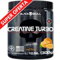 Creatina em Pó Monohidratada TURBO Black Skull 300g - Creatine Mono-hidratada - Atletas / Musculação