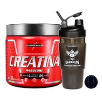 Creatina Integralmedica 300g Hardcore 100% Pura + Coqueteleira Darkness 1 Litro