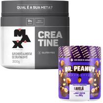 Creatina Max Titanium 300G Pura + Pasta Amendoim Dr Peanut