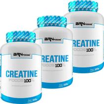 Creatina Monohidratada 100% Pura 300g - Kit com 3 unidades - BRN Foods