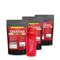 Creatina Monohidratada 1Kg Beta-Alanina 500g L-Arginina 500g - 100% Pura Importada - Red Fit Nutrition