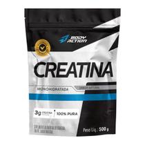 Creatina Monohidratada BodyAction Aumento da Força e Desempenho Físico 1kg 500g 300g