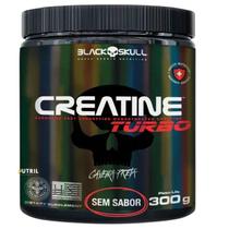 Creatina Monohidratada Creatine Turbo Black Skull 300g Energia Força Ganho de Massa Muscular para Musculação