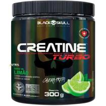 Creatina Monohidratada Creatine Turbo Black Skull 300g Energia Força Ganho de Massa Muscular para Musculação