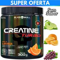 Creatina Monohidratada Creatine Turbo Black Skull 300g - Energia - Força - Ganho de Massa Muscular