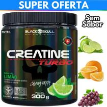 Creatina Monohidratada Creatine Turbo Black Skull 300g - Energia - Força - Ganho de Massa Muscular