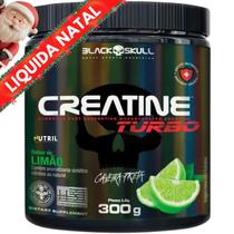 Creatina Monohidratada Creatine Turbo Black Skull Energia Força Ganho de Massa Muscular