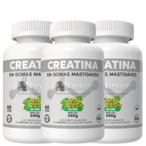 Creatina Monohidratada em Gomas Uva Verde com 60 Gummys Einstein Nutrition kit com 3 potes