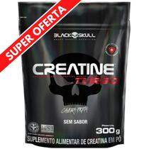Creatina Monohidratada TURBO Refil Black Skull 300g - Creatine p/ Energia Força Ganho de Massa / Musculação