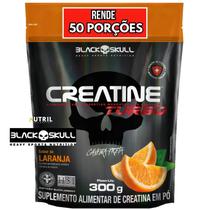 Creatina Monohidratada TURBO Refil Black Skull 300g - Creatine p/ Energia Força Ganho de Massa / Musculação