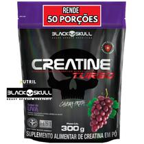 Creatina Monohidratada TURBO Refil Black Skull 300g - Creatine p/ Energia Força Ganho de Massa / Musculação