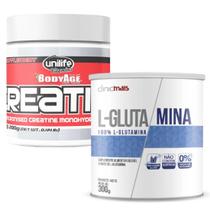 Creatina Monoidratada 200g + L-Glutamina 300g