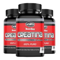 Creatina Monoidratada Pura 180 Cápsulas De 720Mg Kit Com 3