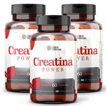 Creatina Power 3g 60 Cápsulas Força, Desempenho e Ganho de Massa Muscular Suplemento 3 POTES