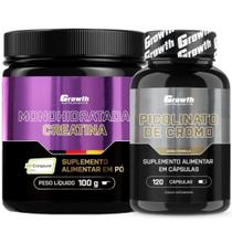 Creatina Pura 100g Creapure + Cromo Picolinato 120 Caps Growth