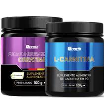 Creatina Pura 100g Creapure + L-Carnitina em Pó 200g Growth