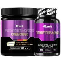 Creatina Pura 100g Creapure + Triptofano 120 Caps Growth