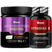 Creatina Pura 100g Creapure + Vitamina E 75 Caps Growth