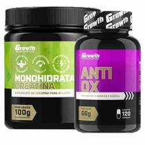 Creatina Pura 100g Monohidratada + Anti-Ox 120 Caps Growth