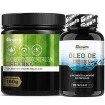 Creatina Pura 100g Monohidratada + Omega 3 75 Caps Growth