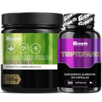 Creatina Pura 100g Monohidratada + Triptofano 120 Cap Growth