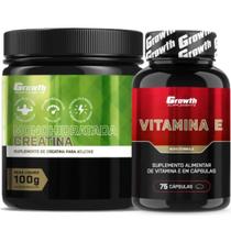 Creatina Pura 100g Monohidratada + Vitamina E 75 Caps Growth