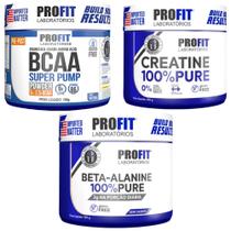 Creatina Pura 150g + Bcaa 150g Super Pump + Beta Alanina 120g - Profit Creatina Pura 150g + Bcaa 150g Super Pump + Beta Alanina 120g - Profit